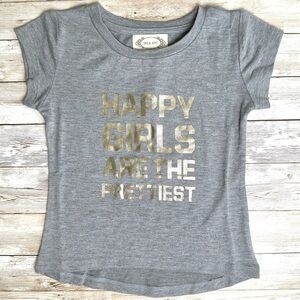 Mia Joy by Joyfolie “Happy Girls Are the Prettiest” Tee Kids Size 4 Grsy